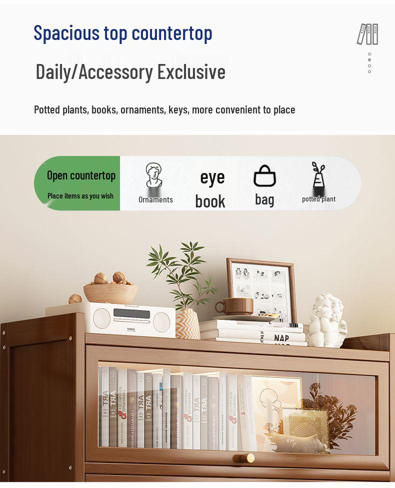 Floor-Standing Bookshelf for Students and Children - Compact Storage Cabinet for Small Apartment Living Rooms