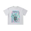 260 GSM Double Yarn 32 Count 100% Cotton Vocaloid V1 Hatsune Miku Print Unisex Heavy Cotton T Shirt