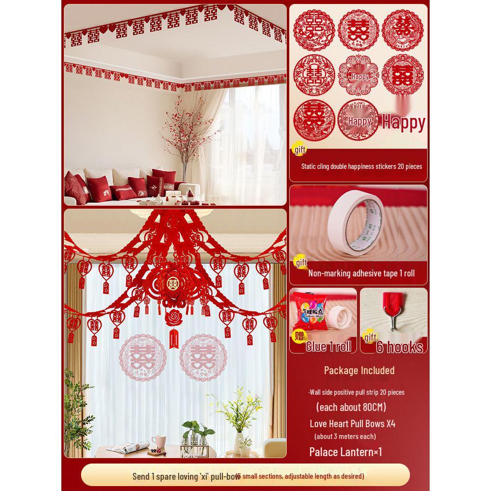 Complete Wedding Decoration Set: Bride's Room, Groom's New Home & Living Room Ceiling
