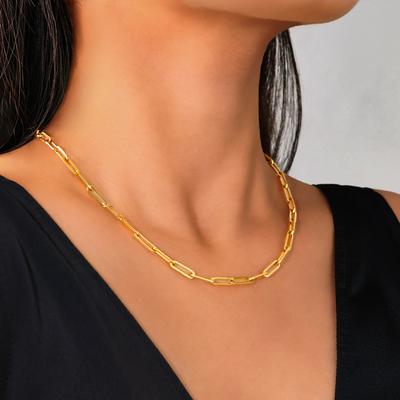 The Same Titanium Steel Paperclip Necklace Collarbone Chain Does Not Fade Birthday Gift Simple And Versatile Necklace