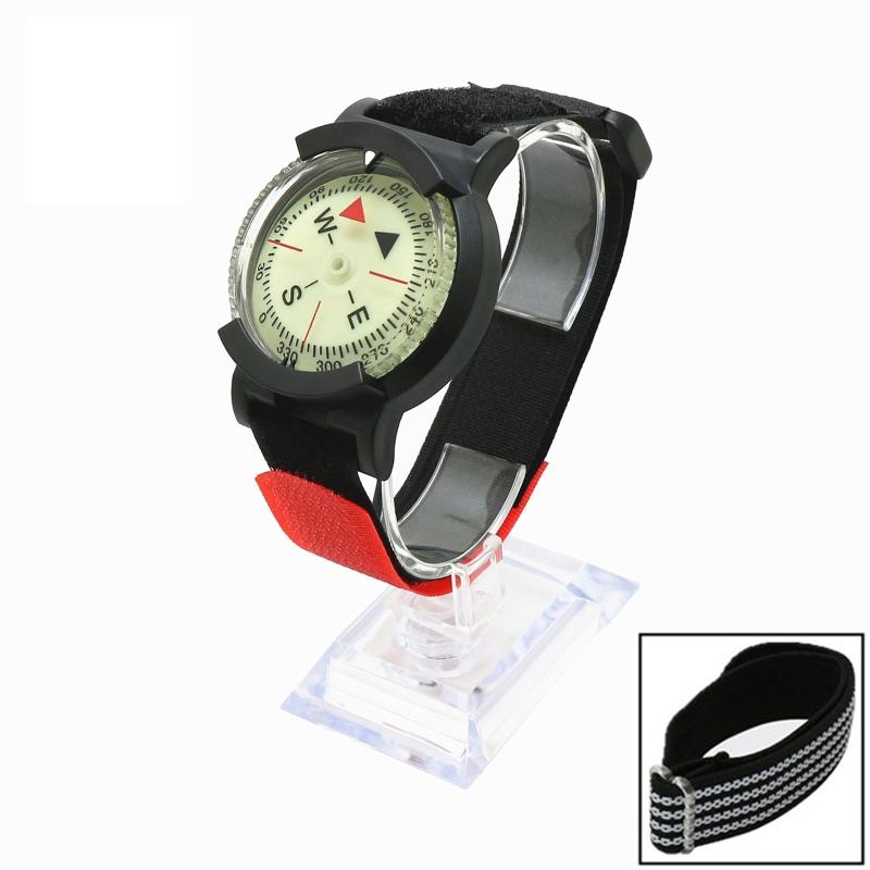 50m Compass, Luminous Dial Watch, Waterproof Fluorescent Dial Compass with Wrist Strap