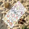 1pc Cute Doodle Cartoon Chibi Animals Beach Towel Microfiber Quick Dry Kawaii Bath Towel For Pool Beach Travel Girls Kids Gift