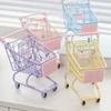 1PCS Mini Shopping Cart Simulation Supermarket Handcart Kid Craft Toy Shopping Utility Cart Storage Toy Holder Gift for Children