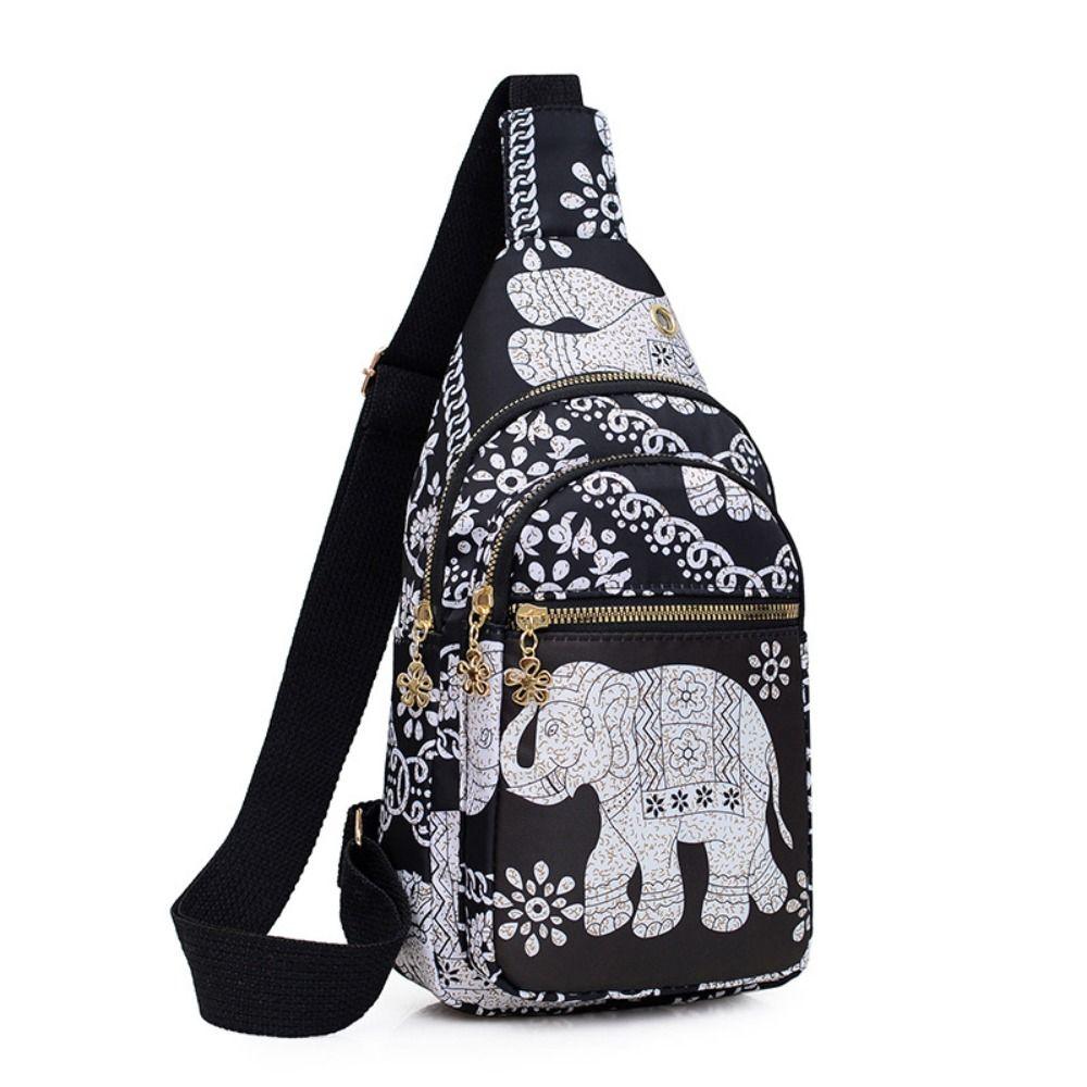 

Durable Nylon Chest Bag Multiple Pockets Large Capacity Shoulder Bag Travel Bag Women Men бежевий