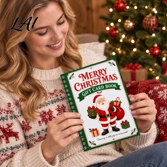 Secret Santa Gift Idea Christmas Card Book 14 Pages DIY Booklet Spiral-Bound Merry Holiday Holder College Survival Kit Greeting Book for