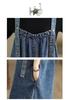 Retro Slimming Denim Jumpsuit - Plus Size, Spring to Autumn