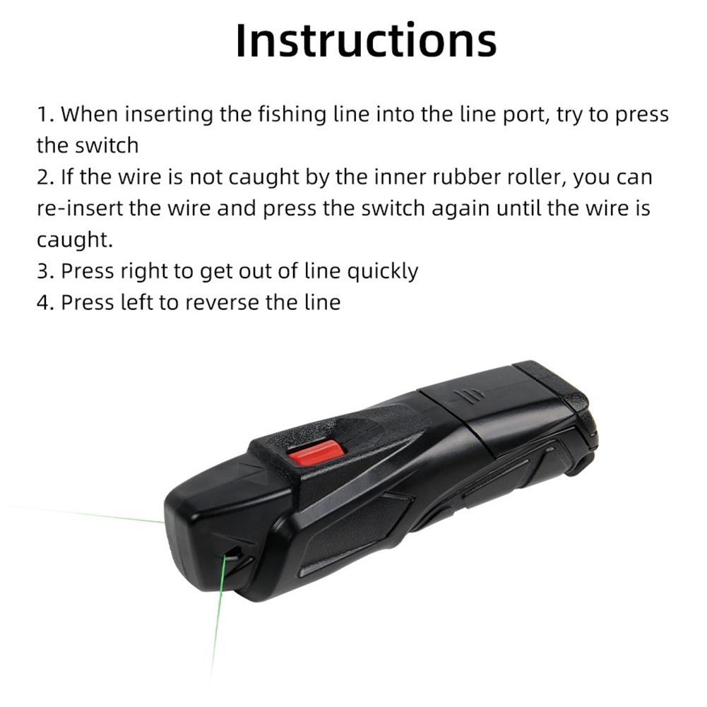 13*3.5*3.5cm Fishing Line Removes 2xAA Black Plastic