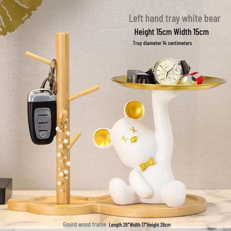 Hani Light Luxury Bear Key Tray for Living Room or Office