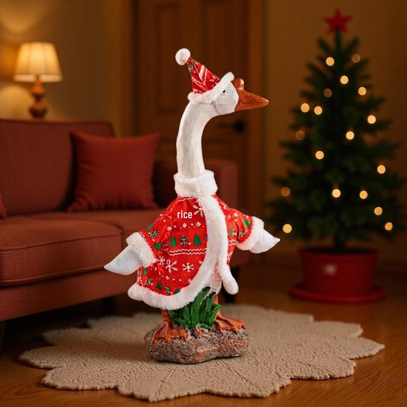 Christmas Santa Coat for Porch Goose Decoration