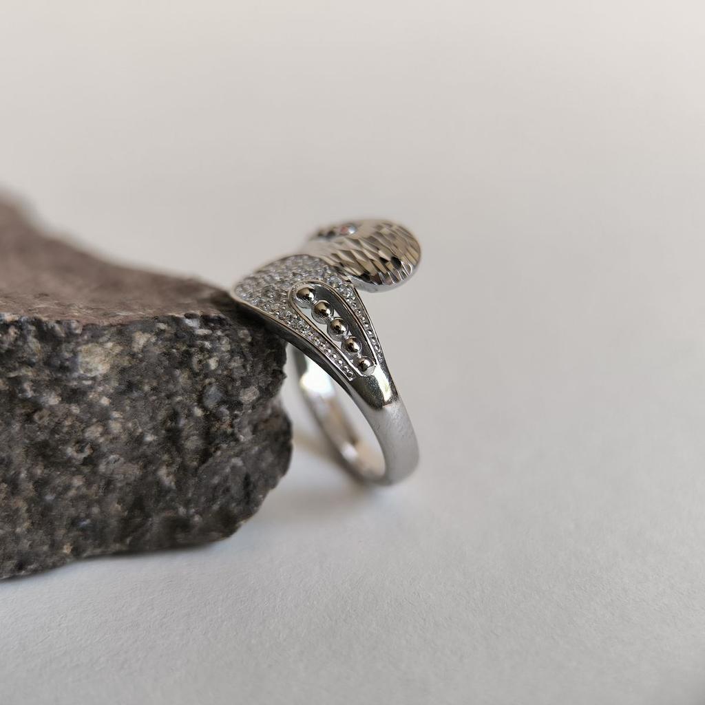 Silver Ring with Cubic Zirconia, Product Weight 4.21 G (2180678)