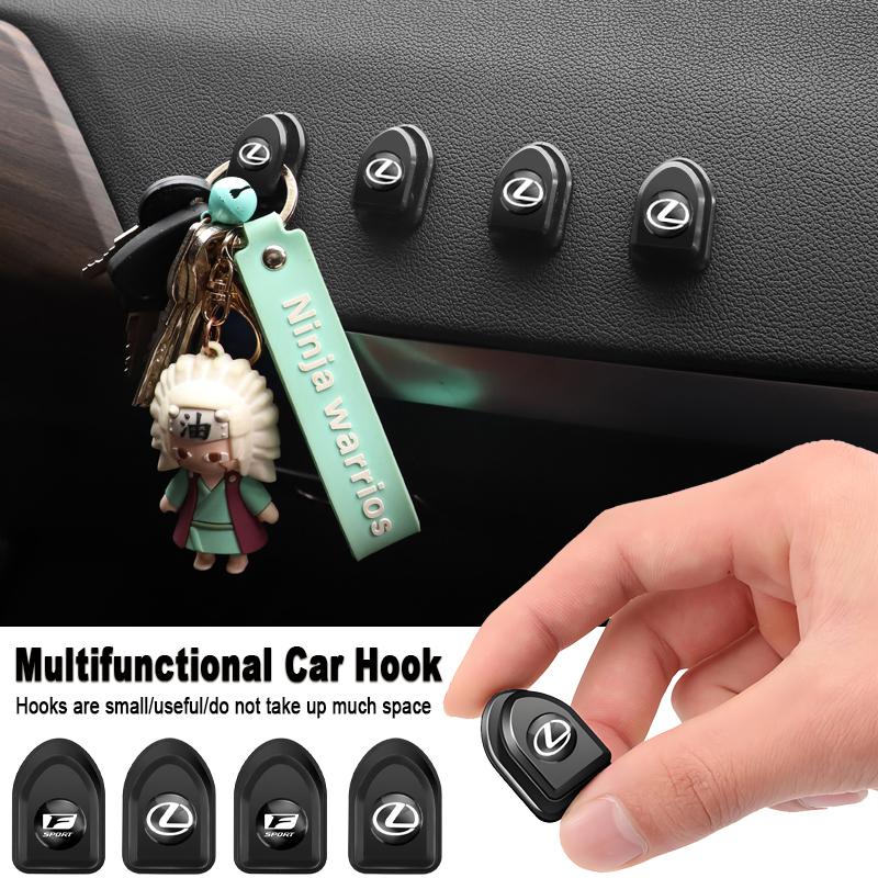 2/4Pcs Car Self Adhesive Mini Storage Hooks Accessories For Lexus F SPORT LBX NX RX 350h 450h ES UX 300e GS GX IS LS LX CT LC RCRJ6