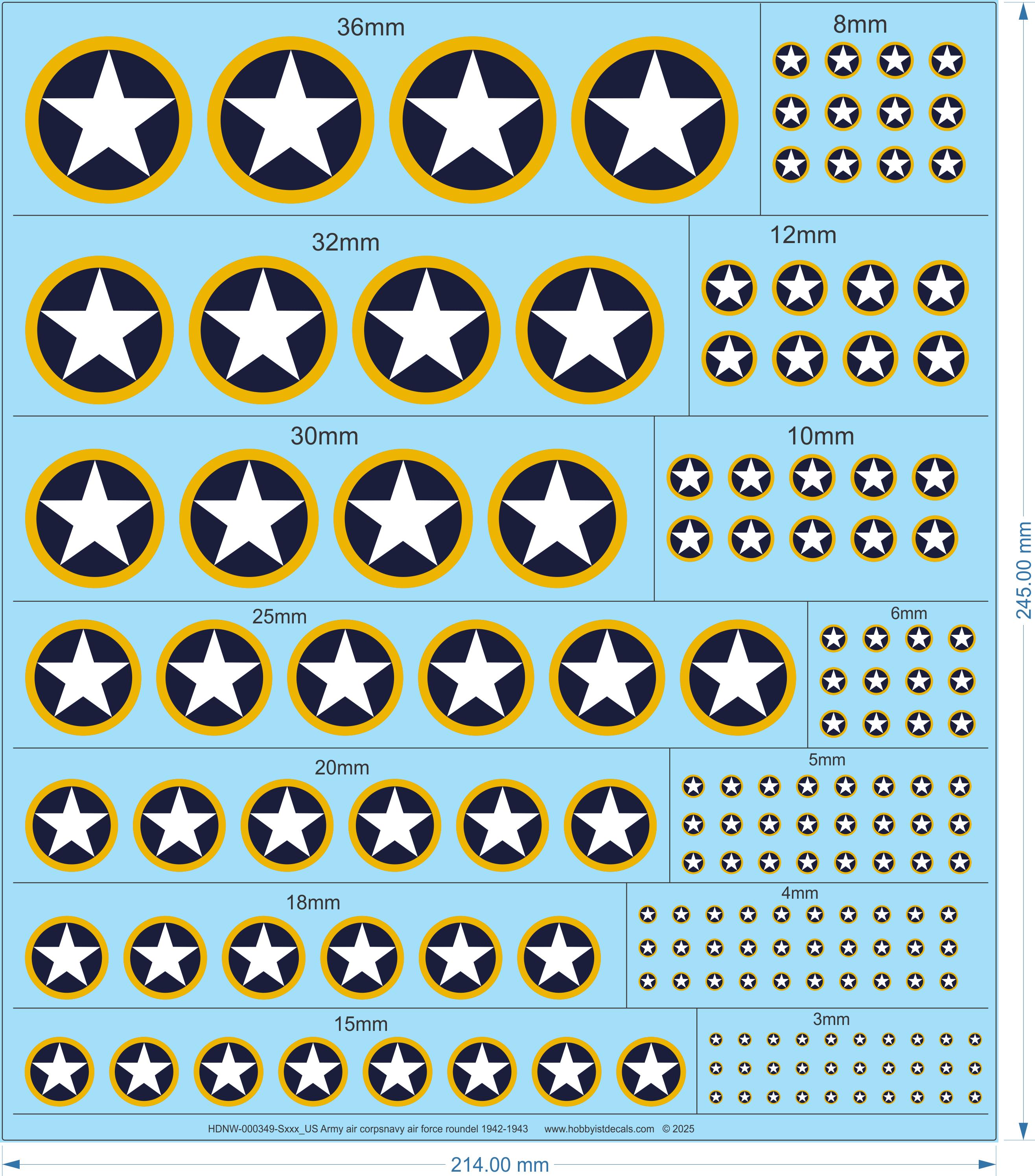 US Army air corpsnavy air force roundel 1942-1943