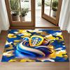 Leeds United Football Design Crystal Velvet Rug Soft Decorative Mat for Bedroom Entrance