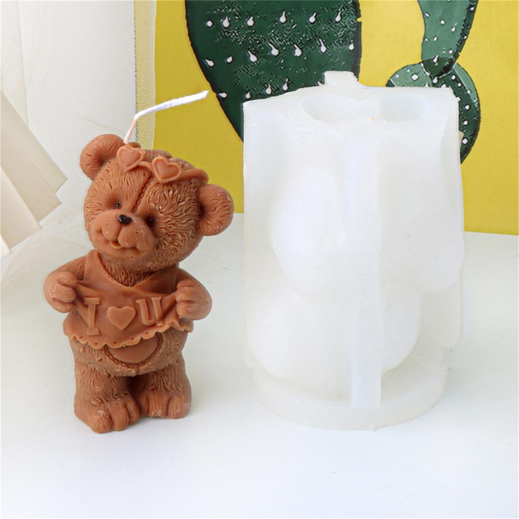 3D Bear Silicone Mould for Creative Candle Making Flexible and Easy to Clean Decoration for Craft and Decorations