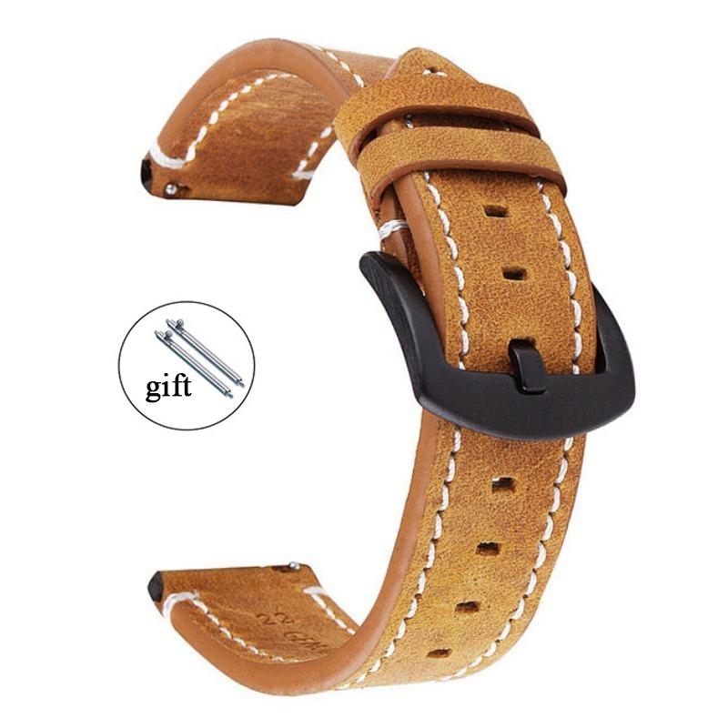 Watchband Geniune High-end Retro Calf Leather Watchbands 18/19mm 20mm 21mm 22mm 24mm Watch Strap For Samsung Watch Strap For Huawei Watch