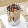 304 Stainless Steel Tempura Fryer Visible Lid Stew Pot Kitchen Cookware Oil Frying Pot  Dormitory