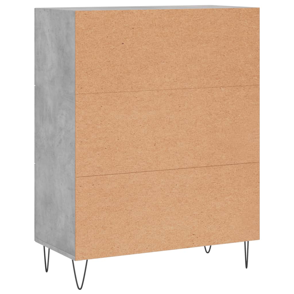 Sideboard Concrete Grey 69.5 x 34 x 90 cm Wood Based Material