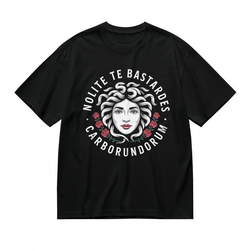 

Women s Comfy Slight Stretch Classic T-Shirt Rose Decorated Female Face Art Tee S