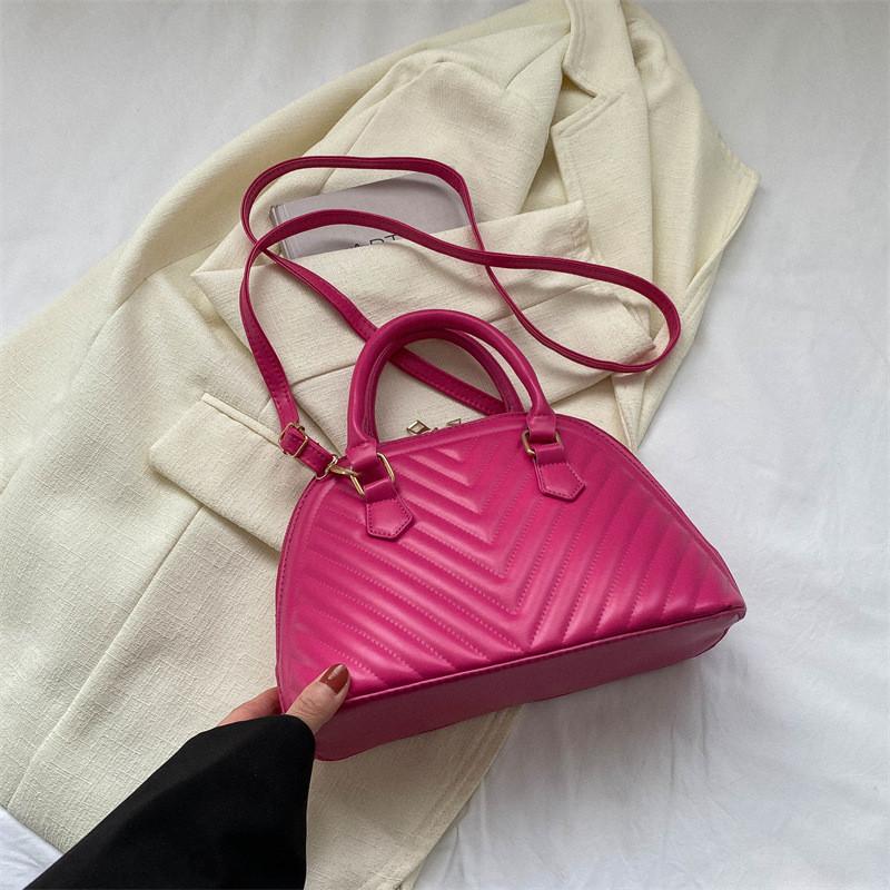 Trendy Fashionable Shell Bag For Women In Black White Green Khaki And Rose Red
