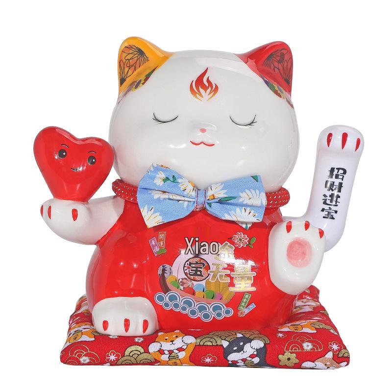 Large Electric Waving Lucky Cat Ornament for Home or Shop Decor