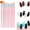 15pcs Professional Nail Art Brush Set Design Tip Acrylic UV Gel Lines Painting Drawing Carving Dotting Pen DIY Manicure Tool