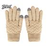 Non-slip Daily Commuting Gloves 1 Pair Winter Warm Fleece Lined for Women Men Cold Knitted Cycling Weather Thermal Gloves Thickened Knit Touchscreen