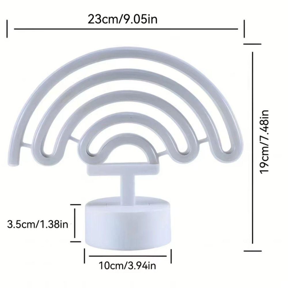 Colorful LED Neon Sign Nightlight with Base Battery USB Dual-use Desktop Rainbow Night Light Creative Flicker Free