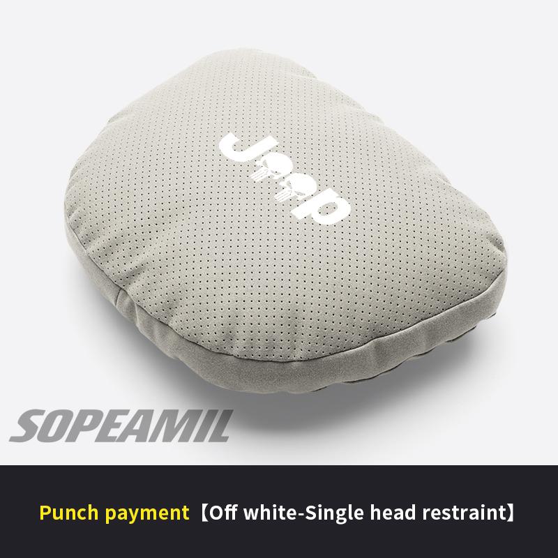 Car Suede Headrest Pillow For Jeep Compass Gladiator Patriot Commander Wrangler JK JL Grand Cherokee Renegade Seat Waist Cushion