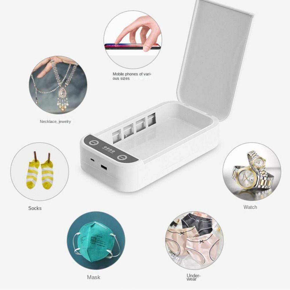 99.9% Bacteria Elimination Nail Tool Sterilizer Mobile Phone Disinfection Box  Manicure Tools