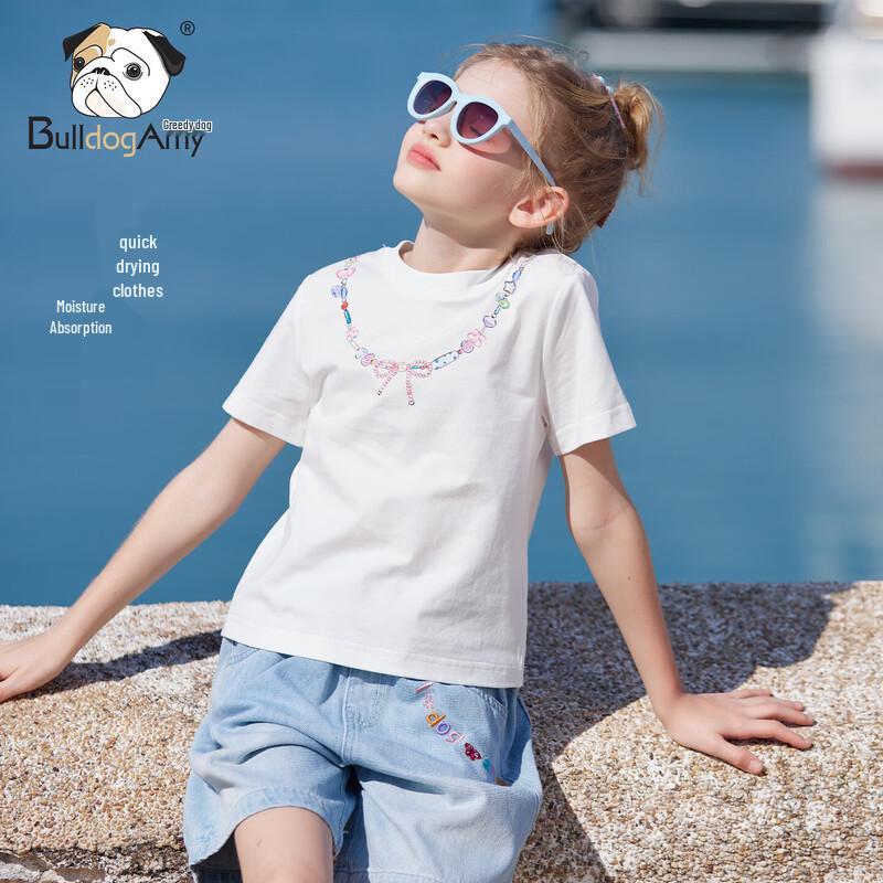 CHANZUIGOU Girls  Printed Short Sleeve T-Shirt 140 cm