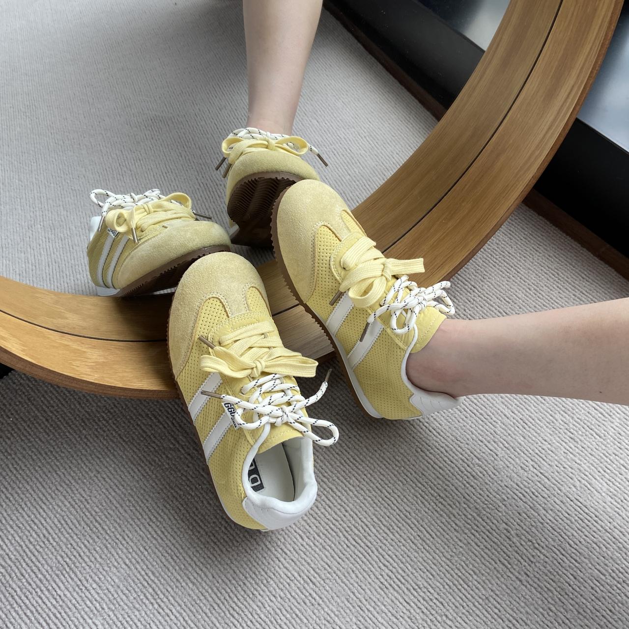 

Fashion 2025 Spring Autumn Children s Shoes Candy Colored Children s De Training Shoes Men Women s Vintage Velvet Casual Student Board 35 жёлтый