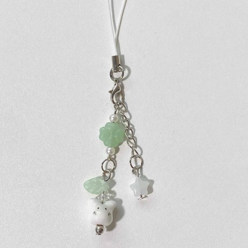 Multipurpose Handmade Beaded Rabbits Charm Lovely Phone Strap Stylish Accessory Portable for Fashionable Decoration