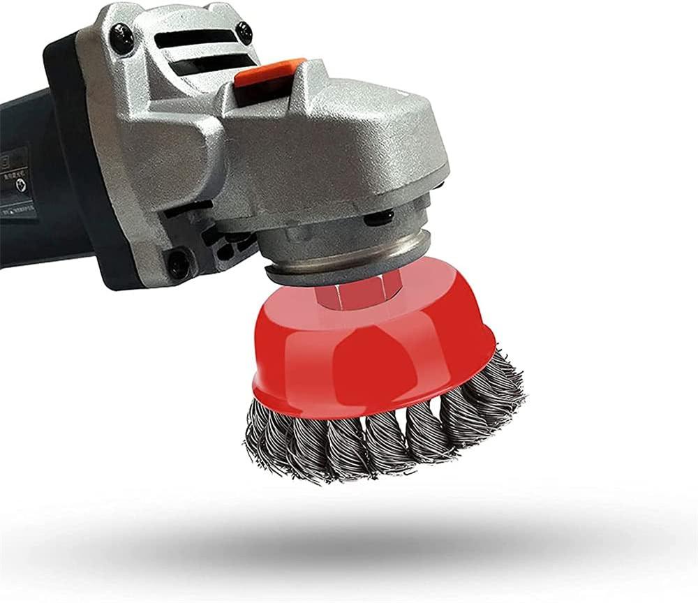 Twisted Steel Wire Wheel M10-M14 Brush Strong Paint Remove Rotary Twist Knot Deburring 2.5-6 Inch For Metal Angle Grinder