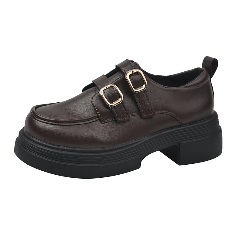 

Круглые носы корейские туфли женская обувь британский стиль оксфорды женские сабо на платформе платье ретро преппи кожа крест 37