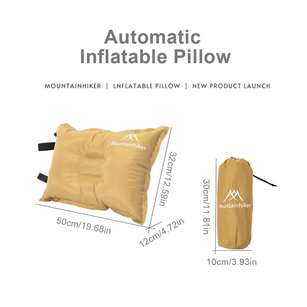 Camping Inflatable Pillow Comfortable Automatic Ultralight Sponge Ergonomic Outdoor Travel Sleeping Pillow for Car Office Siesta