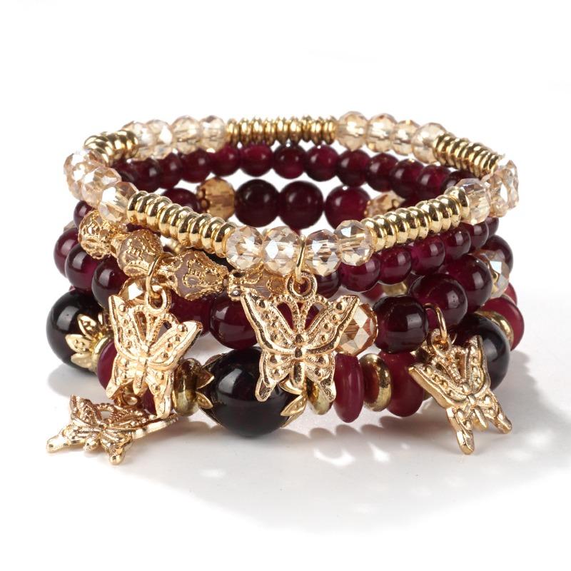 Bohemian bracelet creative tassel multi-layer beaded bracelet