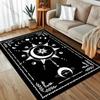 Black Magic Circle Moon Divination Art Print Carpet for Living Room Bedroom Bedside Sofa Table Floor Mat Home Area Rug Decor