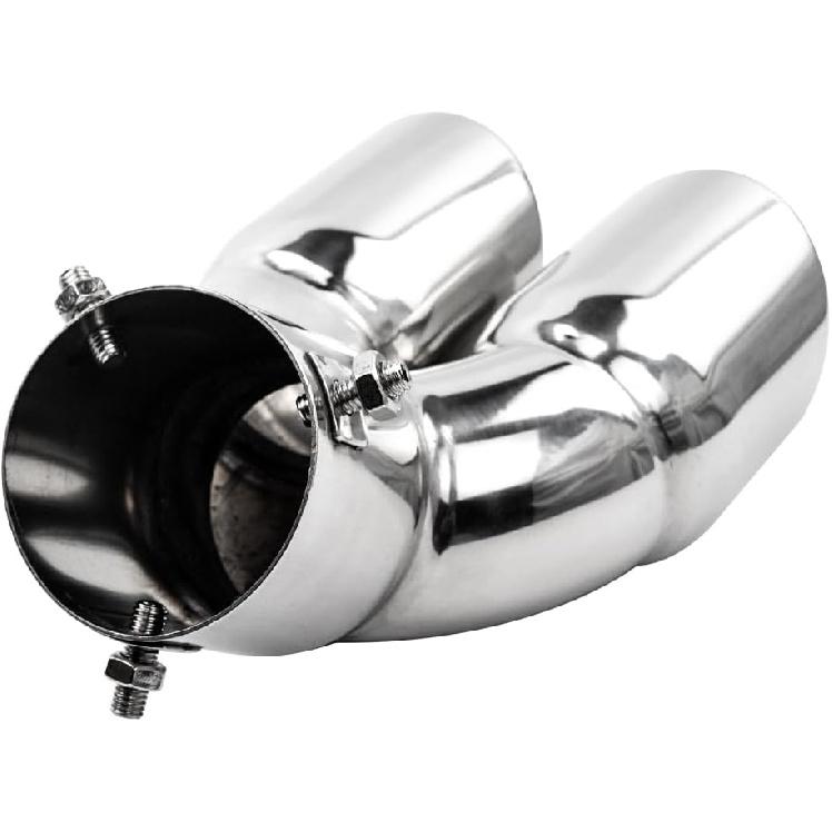 3 Inch Exhaust Tip, Universal Stainless Steel Exhaust Tailpipe Dual Tailpipe Slant For Most Cars