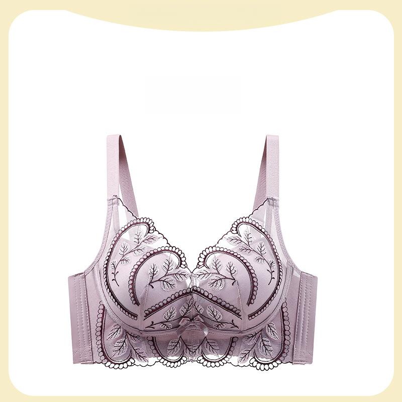 Embroidered Women's Underwear Gathering Bra Anti Sagging Bra Sexy Lace Plus Size Bra