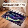 Music Theme Soft Crystal Velvet Rug Custom Name & Text Print Non Slip Floor Rug for Bedroom Living Room