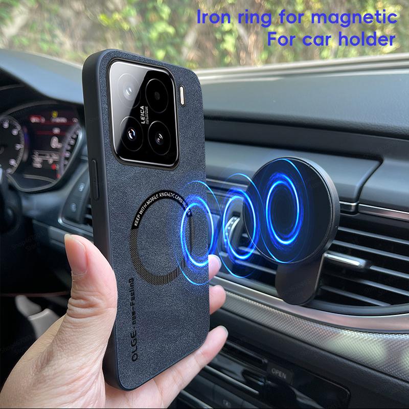 Leather Phone Cases For Xiaomi 15 14T 14 13T 13 12 12S 11 11T Pro Lite For Magsafe Magnetic Cover For Xiaomi 14T 14 13 12S Ultra