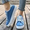 Women'S Casual Sneakers - Breathable Fabric Lace-Up Shoes with PVC Sole, White Low-Top Design, All-Season Comfort for Casual Attire