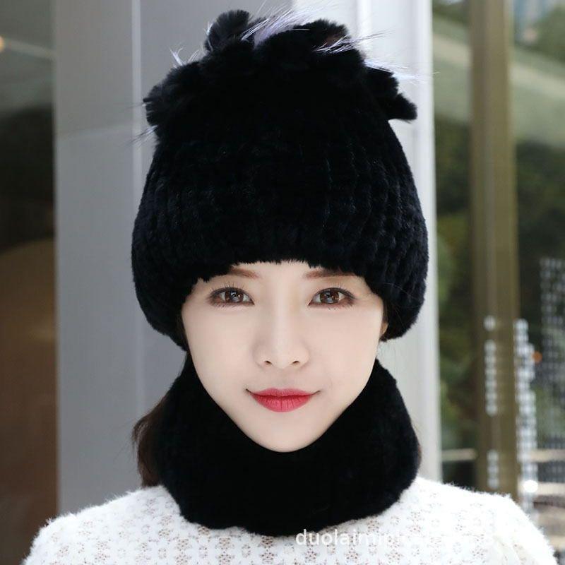 New Women's Warm Hats Warm Knit Hats for Fall and Winter Versatile Faux Fur Hats