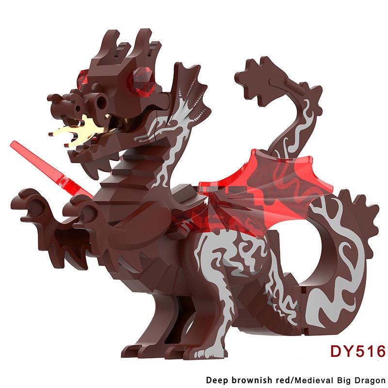 Magic Movies Medieval Animal Figure Building Blocks Dragon Elk Wild Boar Bighorn Sheep Dog Mini Model Bricks Toys DIY Kids Gifts