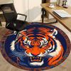 1pc Tiger Face Chair Carpet for Office, Round Polyester Mat, Indoor Decor for Office, Easycare Fabric, Washable Non-slip Area Carpet