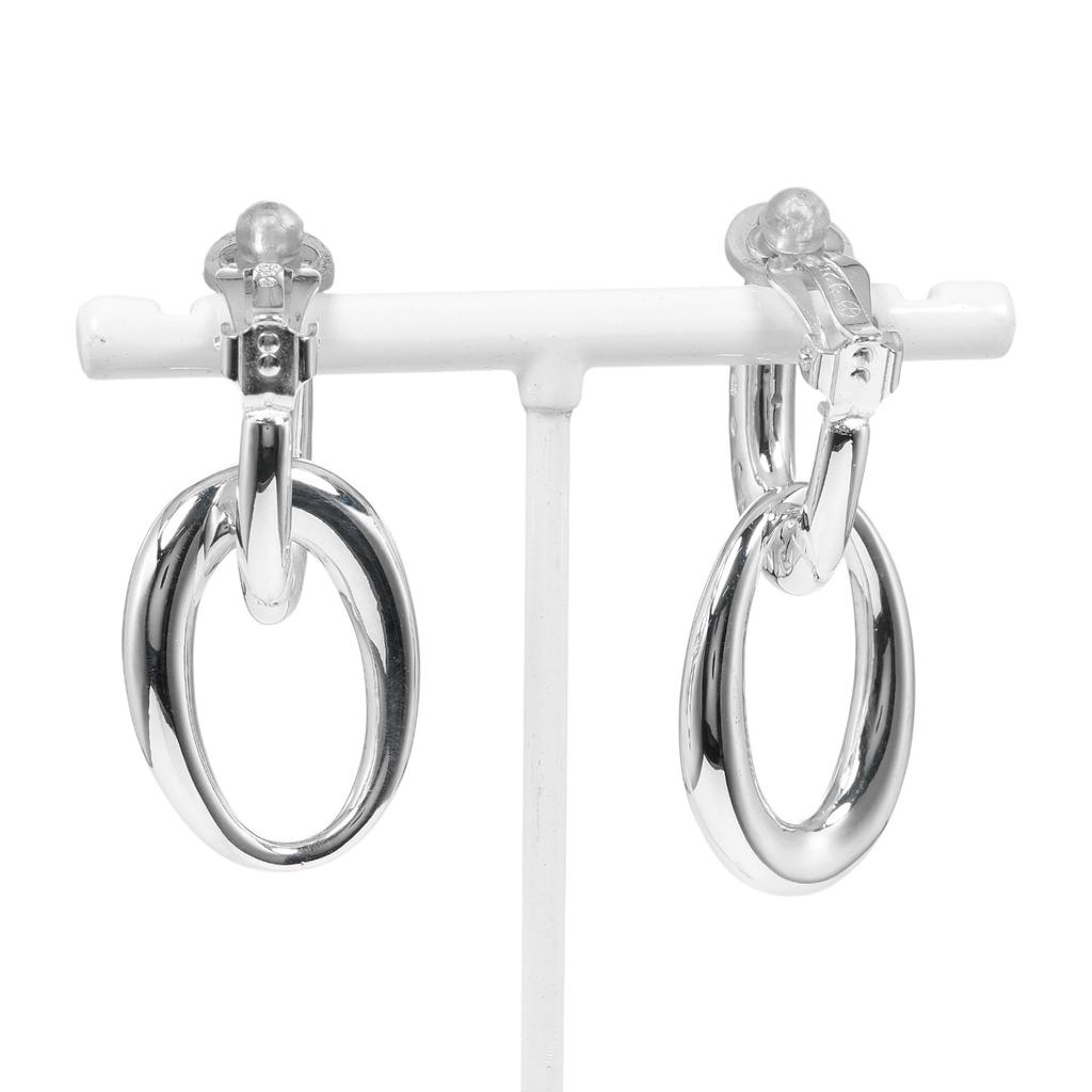 CHANEL Double hoop Earring Silver925 27.2g Women Used