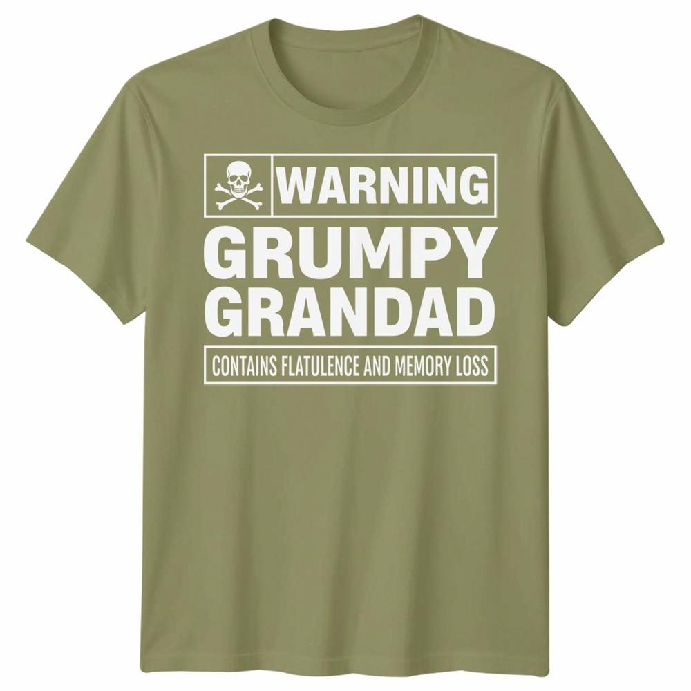 Warning Grumpy Grandad Unisex T Shirt Funny Gift Xmas Present Fathers Day Tee