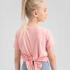 Yudong Girls' 30D Fine Yarn Lightweight Breathable Yoga Short Sleeve Top