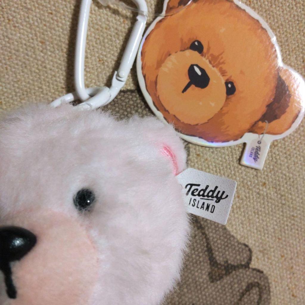 [USED] TEDDY ISLAND Teddy Island Plush Keychain (Pink)