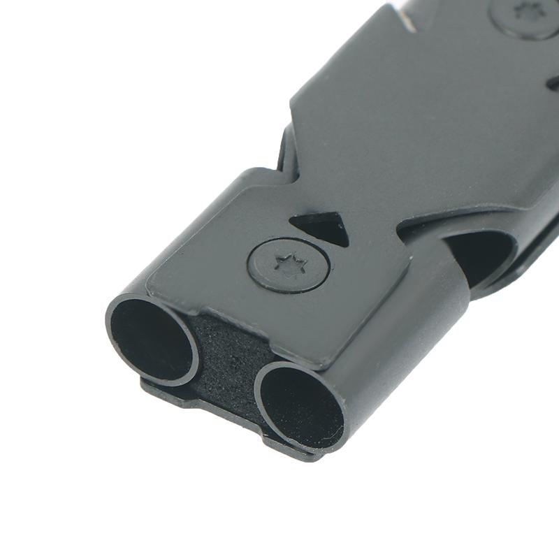 1Pc High Decibel Stainless Whistle Double Tube Lifesaving Portable Emergency Keychain Whistle For Outdoor Hiking Camping